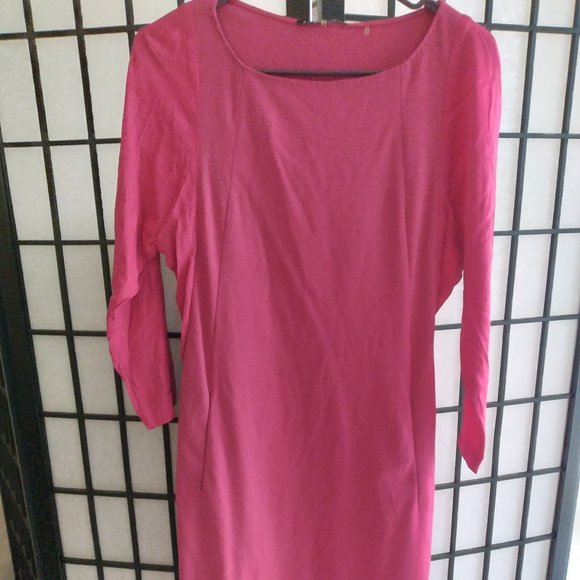 Elie Tahari Dark Pink 3/4" Sleeve Dress - Picture 5 of 9